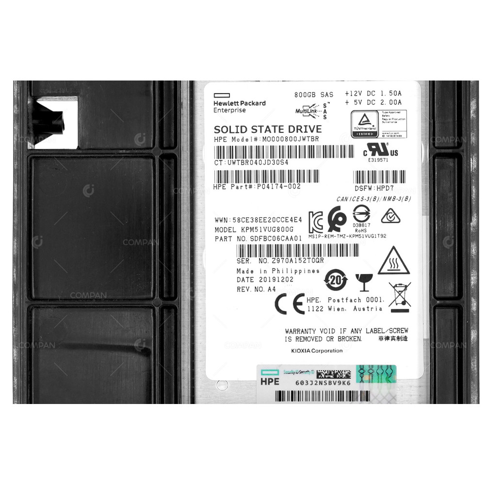 P06579-001 LFF  HP 800GB 12G SAS 3.5 LFF SSD